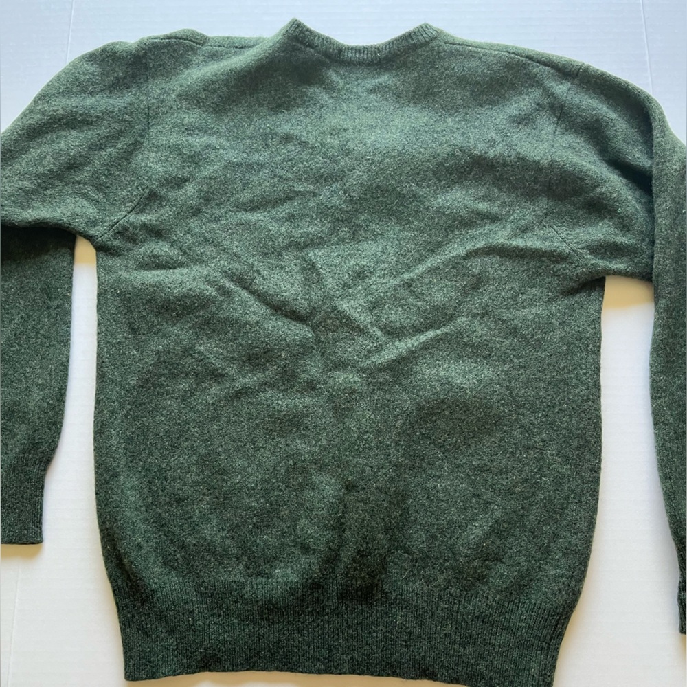 Lord & Taylor The Kensington Collection Lambswool Green Argyle V-Neck Sweater L - Picture 8 of 13
